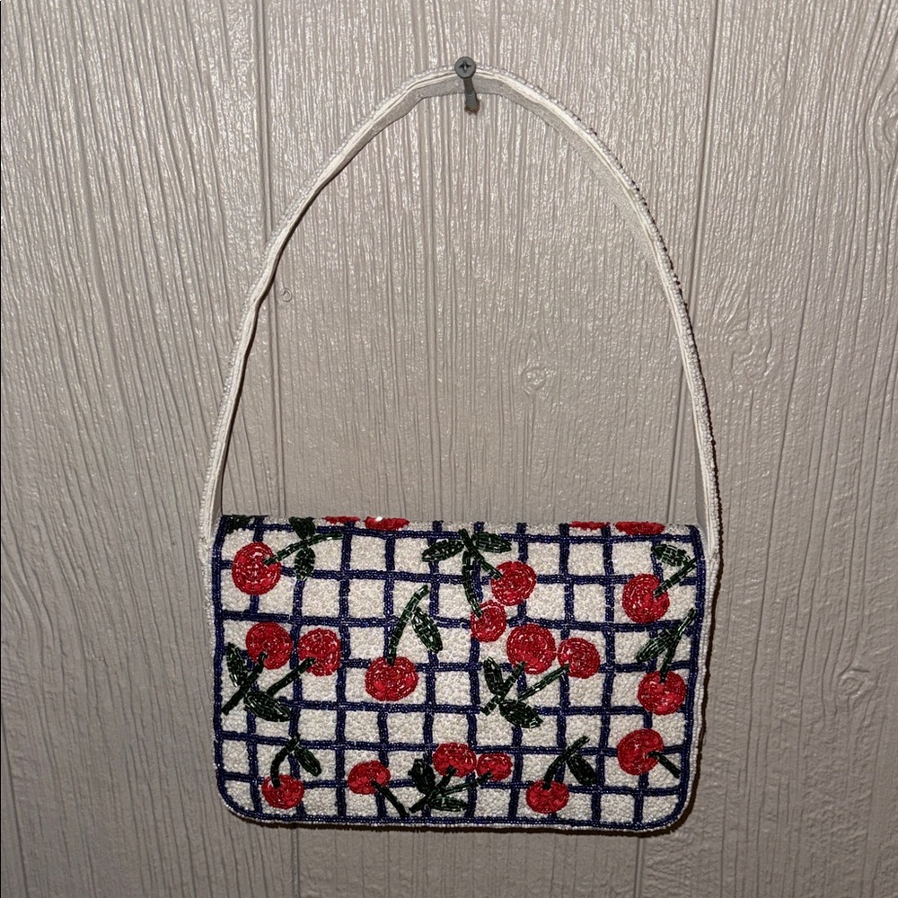 Cherry Patterned Beaded Handbag - image 5